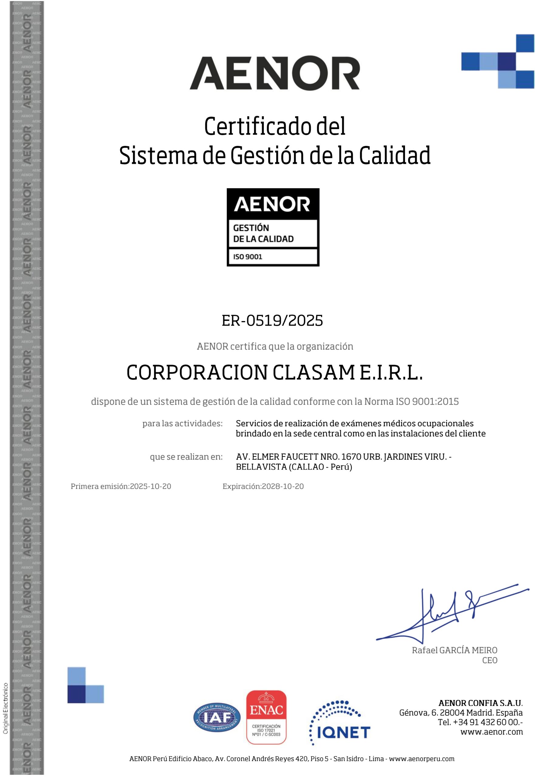 CERTIFICADO ISO 9001